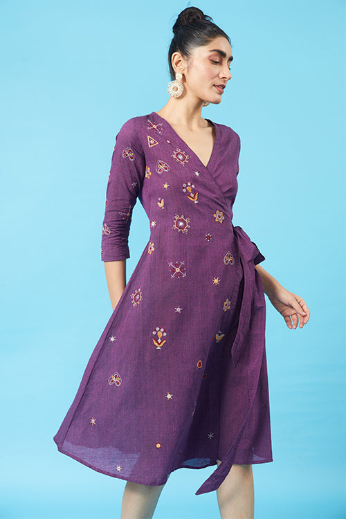 Okhai 'Bedazzle' Kutch Embroidered Wrap Dress – Okhaistore